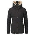 thumbnail image 3 of Winter Women Wool Warm Jacket Hooded Zipper Coat Outwear, 3 of 5
