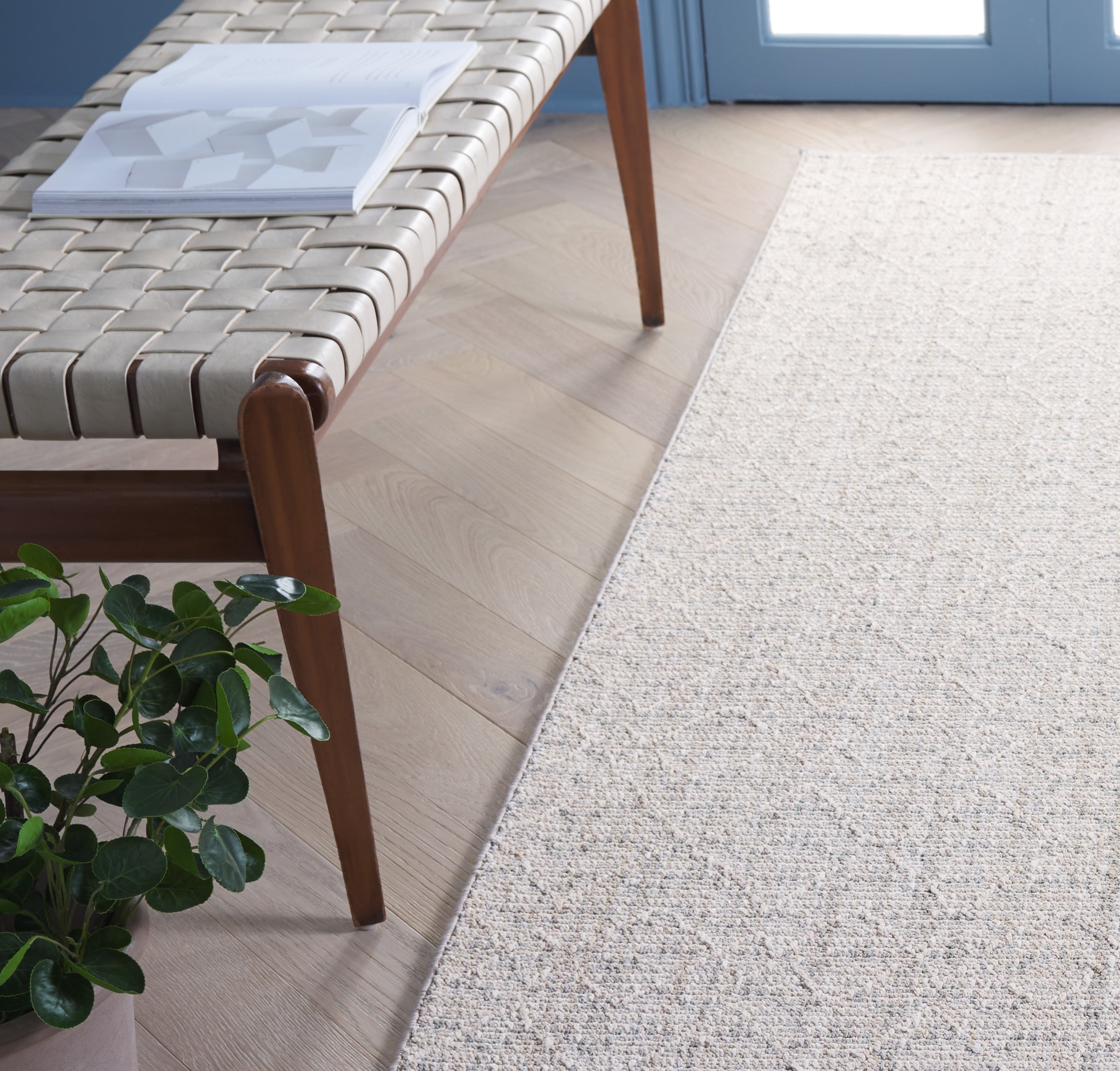 SAFAVIEH Martha Stewart Serenity Solid Runner Rug, Beige/Grey, 2'2" x 8'