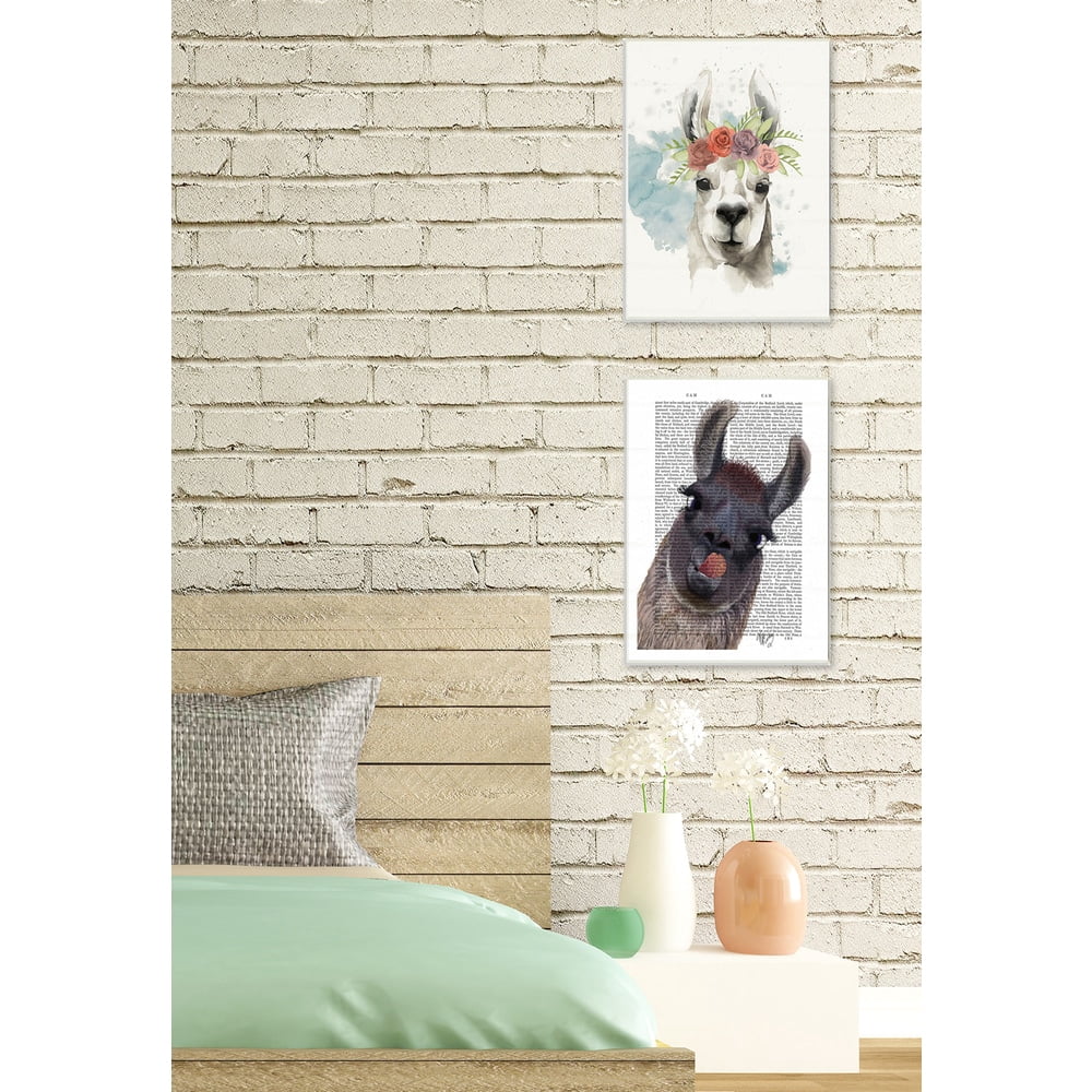 Stupell  'Watercolor Llama Del Rey' Framed Giclee Texturized Art 11 x 14