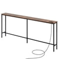 thumbnail image 2 of 1-Tier Narrow Console Table with Charging Station - 70.9" Entryway Sofa Table, 2 of 10