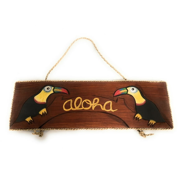 Aloha Sign 16" w/ Parrots - Tequilaville Island Style | #dpt508740