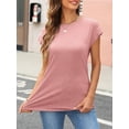 thumbnail image 4 of Womens Tops Casual Dressy Basic T Shirts Loose Fit Crewneck Cap Sleeve Tee Summer Outfits 2024, 4 of 6
