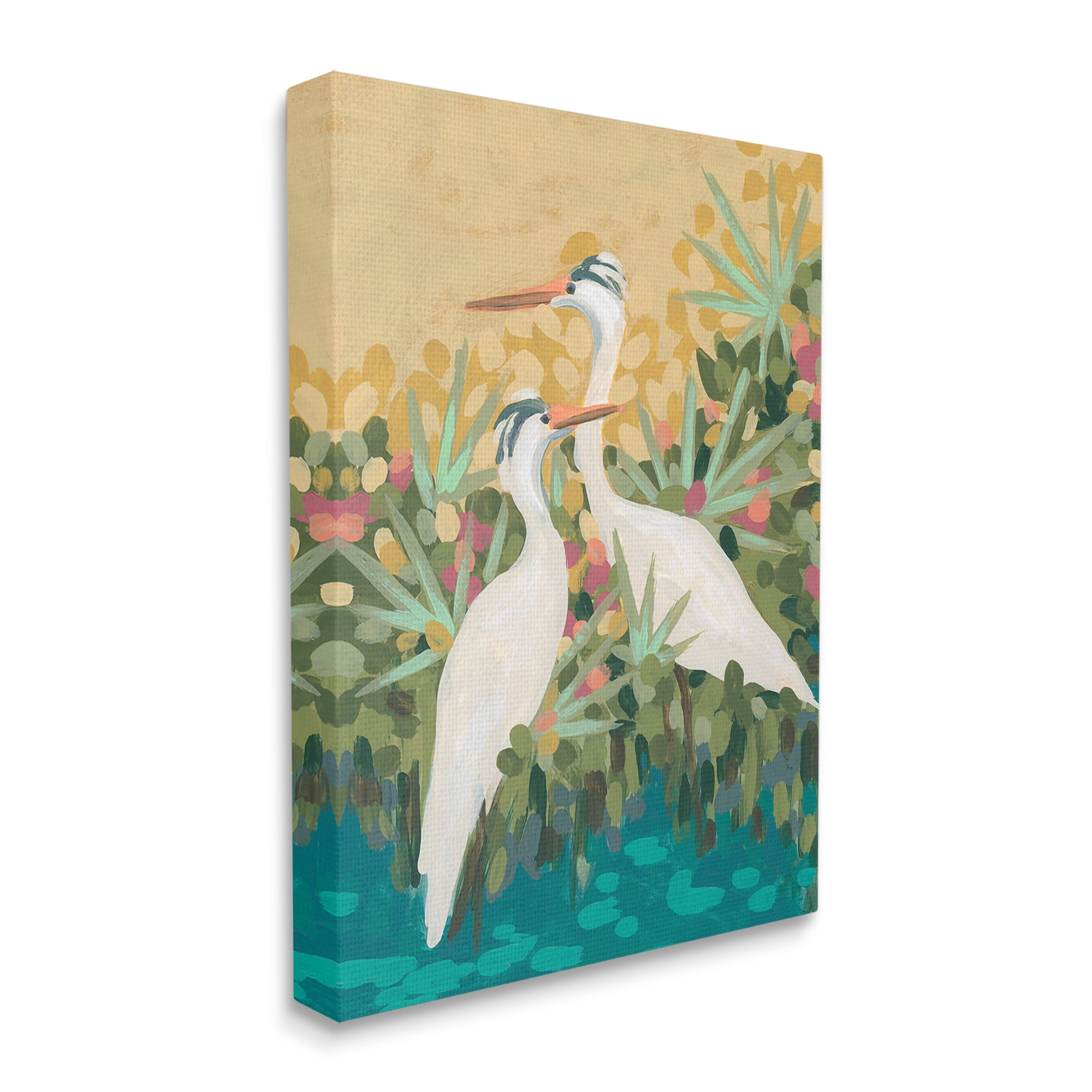 Stupell Industries Nautical Birds in River Animals & Insects Painting Gallery Wrapped Canvas Art Print Wall Art, 24 x 30