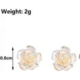 thumbnail image 3 of Black Rose Flower Tiny Stud Earring, Cute Dainty Transparent 925 Silver Piercing Earring, Trendy Party Anniversary Wedding Earlobe Accessories Gift, 3 of 14