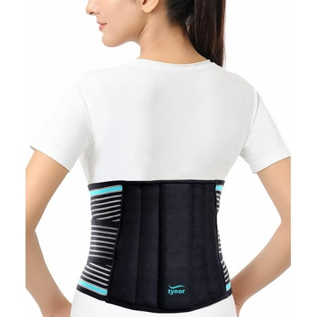 TYNOR Back Brace for Lower Back Pain - Back Support Belt for Women & Men - Breathable Design With Lumbar Support Pad - Lumbo Sacral Belt for Lower Back Pain - Black, Large, 1 Unit