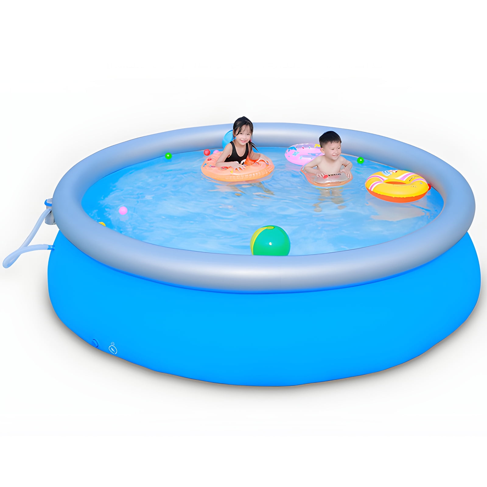 8-Foot Round 3D Transparent Quick Set Above Ground Pool with 2 Pairs newest of 3D Goggl