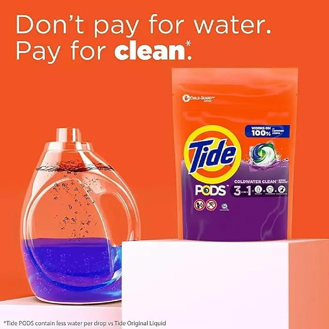 TIDE PODS Laundry Detergent Soap Pacs, Spring Meadow Scent, Powerful 3-in-1 Clean, HE Compatible, 156 Count (4 Bags)