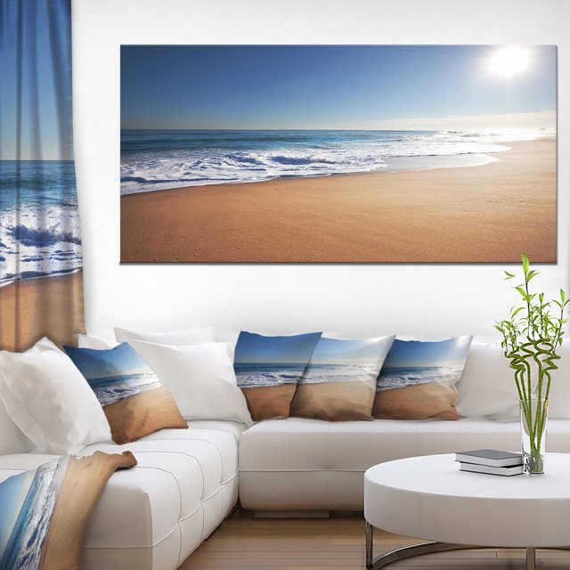Calm Blue Beach under Bright Sun - Seascape Canvas Art Print