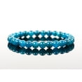 thumbnail image 2 of Natural Blue Apatite 8mm Round Shape Smooth Cut Beads Stretchable Bracelet for Men & Women., 2 of 4