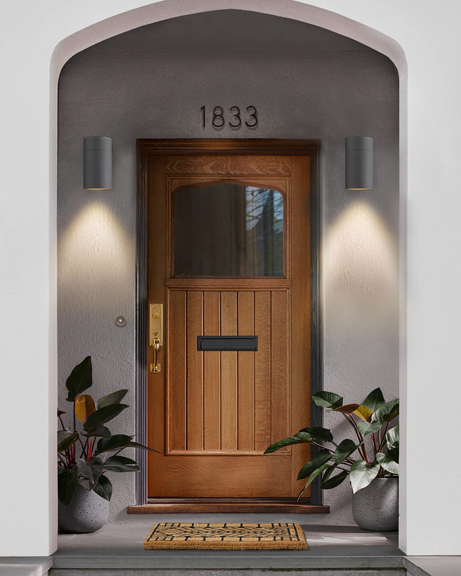 Outdoor Sconce Lights Exterior  Black Wall Patio Light Fixture Porch - 4 Pack