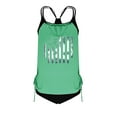 thumbnail image 5 of Wyobmus Women Plus Size Tankini Swimsuits Two Piece Bathing Suits Tummy Control Flag Printed Tankini Top Cheeky Swimwear Mint Green, 5 of 5