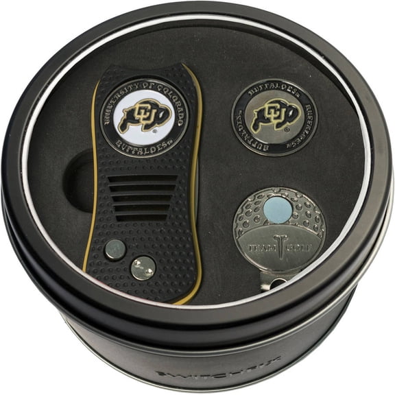 Team Golf NCAA Tin Gift Set with Switchfix Divot Tool, Cap Clip and Ball Marker