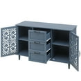thumbnail image 6 of KINFFICT Sideboard Storage Cabinet with 2 Doors & 3 Drawers, Mid-Century 47"L Accent Cabinet for Living Room, Bedroom, Blue, 6 of 7