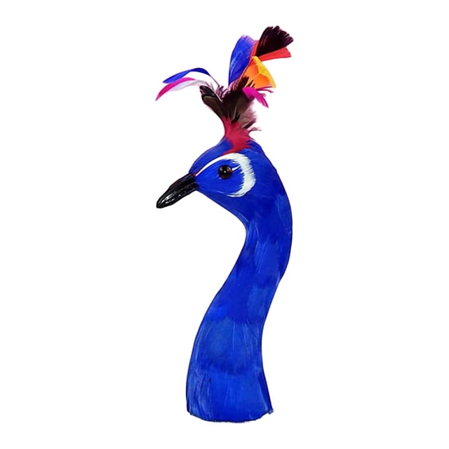 jifeng Peacock Mannequin Head Decorative Party Elegant Simulation Animal Head Model Blue 23cm