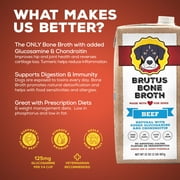 Brutus Bone Broth Chicken for Dogs - 32 oz, All Natural Human Grade Dog Food Topper with Chondroitin Glucosamine Turmeric, Great for Picky Eaters & Dry Food, Tasty & Nutritious