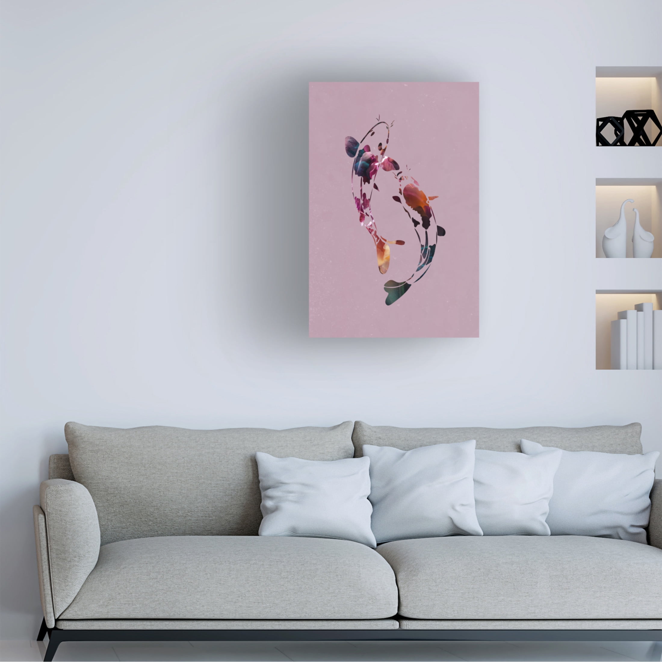Trademark Fine Art Sarah Manovski  Koi Fish Abstract Canvas Wall Art