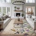 thumbnail image 4 of Spring Flowers Area Rugs Collection 5'x7', Vintage Floral Leaves Birds Pastoral Botanical Non Slip Indoor Rectangle Throw Runner Rug Floor Mat Carpet for Living Room Dining Table Bedroom Nursery, 4 of 9