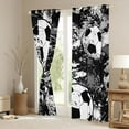 thumbnail image 3 of Homewish Boys Football Print Black Out Curtains, Cartoon Soccer Player Curtains Pack of 2 (42x63 Each), Black White Watercolor Bedroom Curtains, Curtains and Drapes Decor, 3 of 6