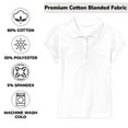 thumbnail image 3 of 3-Pack Girl's 3-Button Short Sleeve Stretch Pique Polo Shirts School Uniform (4-20), 3 of 4