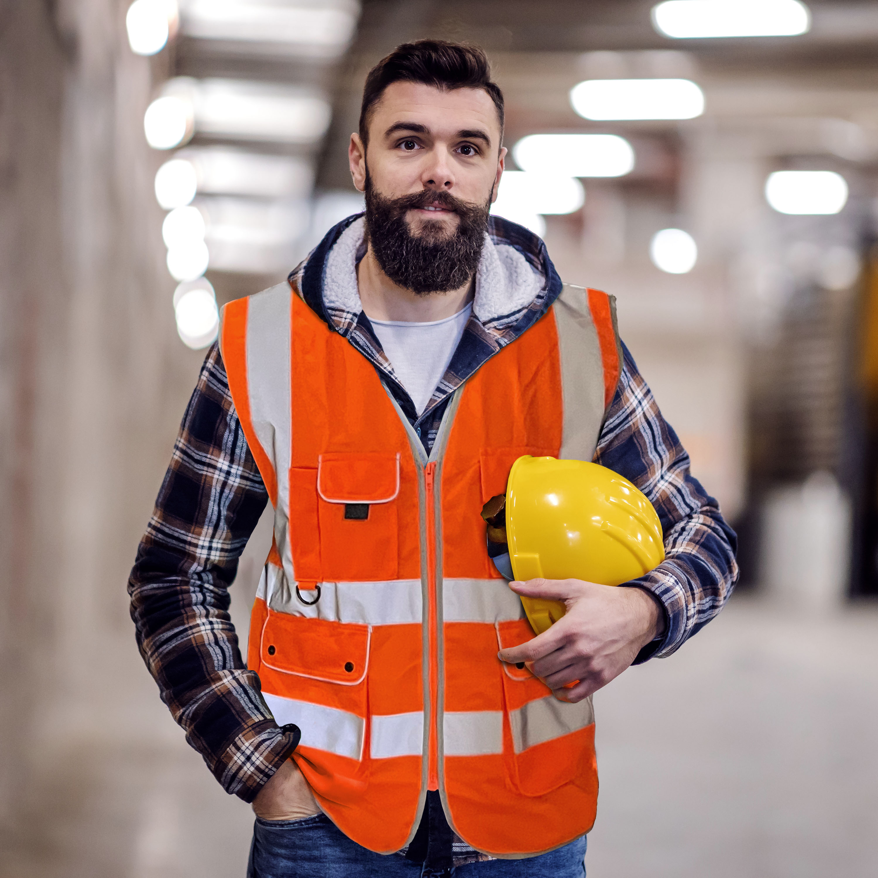 TRUECREST 4XL Surveyor Safety Vest – Solid Orange Two-Tone, ANSI/ISEA 107-2015, Model DO1M16-OR-4XL