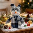 thumbnail image 6 of 2026 Christmas Indoor Home Decor Christmas Blue Fabric Snowman Doll Soft Stuffed Snowman Ornamen Tabletop Window Display Decoration Xmas Holiday Gift For Indoor Home Party Decor, 6 of 7