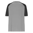 thumbnail image 5 of PNTUTB Summer Women's Fashion Color Block Button Up V Neck Pullover Short Sleeve Loose Comfort T Shirts, 5 of 6