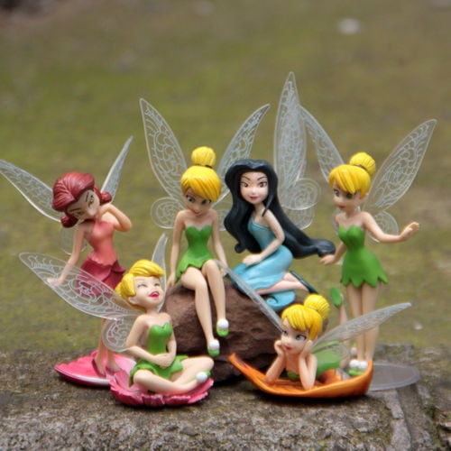 Fairy Tinkerbell Wings PVC Action Figure Figures Kids Cake Toppers Toys Dolls 