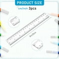 thumbnail image 2 of 3 Pack 8 Inch Plastic Rulers - Clear Acrylic Measuring Tools, Transparent Straight Edge Rulers for School, Office & Students, 2 of 7