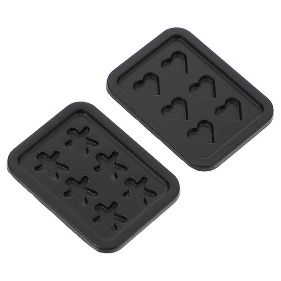 LEORX 4pcs Mini Cake Pans for Baking Heart Shaped Black Iron Alloy for Children's Play