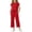 Red, variant on Maean Girl's 2 Piece Set Cap Short Sleeve Tops and Wide Leg Pants Sweatpant with Pockets Summer Outfits