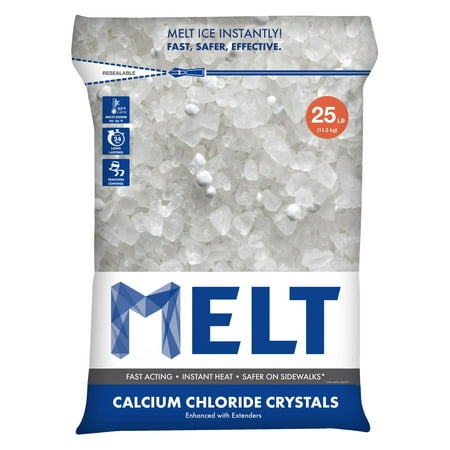 Snow Joe MELT Calcium Chloride Crystals Ice Melter, 25 lb. Resealable