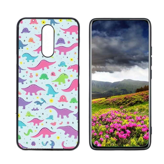 Compatible with LG K40 Phone Case, Cute-Dinosaur-T-Rex-Dino31 Case Men Women, Flexible Silicone Shockproof Case for LG K40