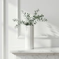 thumbnail image 6 of REGALWOVEN Modern Slim Ceramic Bud Vase, Small Skinny Decorative Flower Vases for Single Stem, Vase for Desktop Decor White 2.8"L x 2.8"W x 7.1"H, 6 of 7