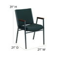 thumbnail image 3 of Flash Furniture 4 Pack HERCULES Series Heavy Duty Green Patterned Fabric Stack Chair with Arms, 3 of 11