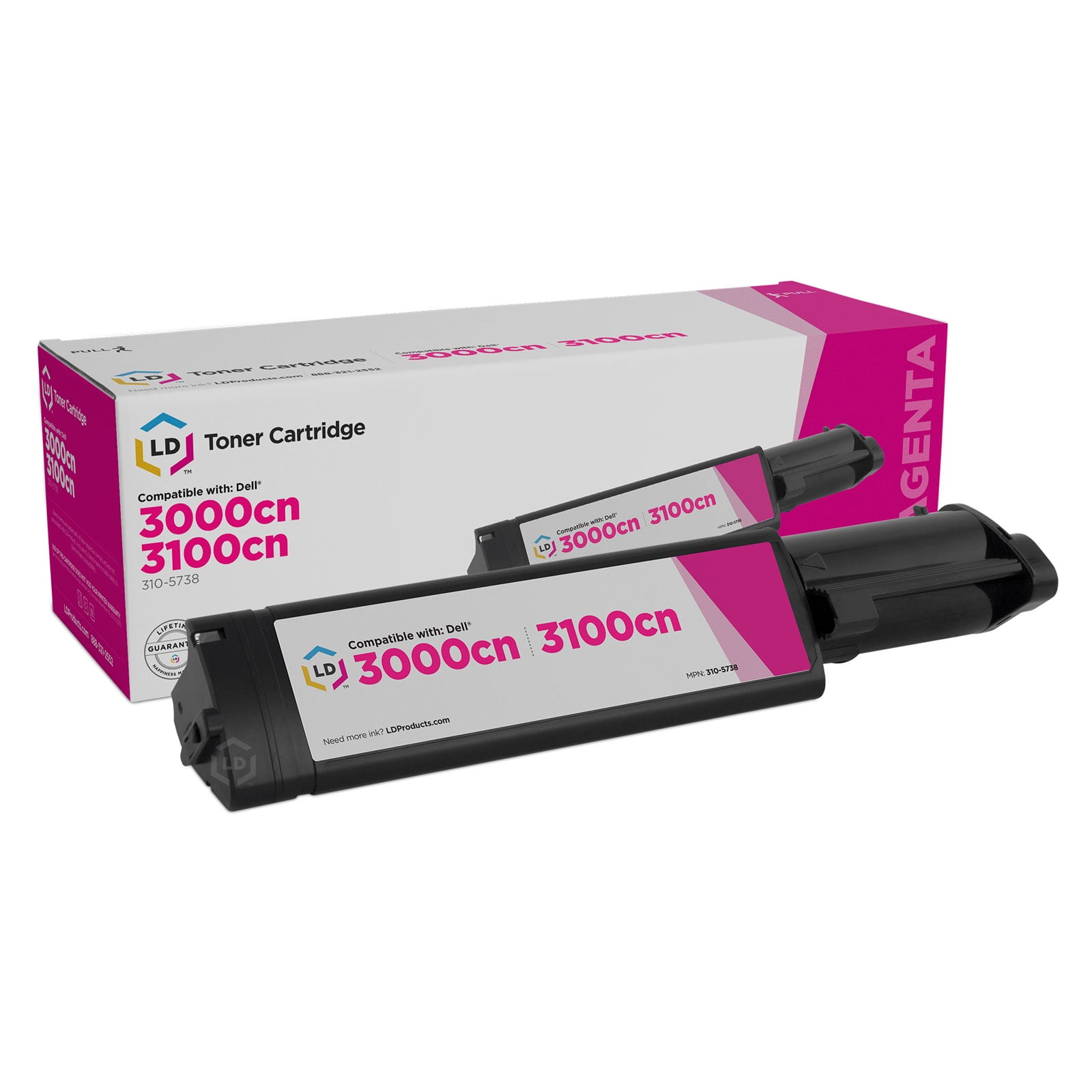 310-5738 Dell 3000cn Color Laser Printer Cartouche de toner Magenta 