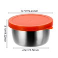 thumbnail image 5 of Shoreew 6Pcs Sauce Cups with Easy Open Colorful Lids Leak-Proof 40ml Salad Dressing Containers Stainless Steel Snack Cups, 5 of 7