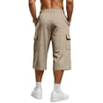 thumbnail image 5 of Dresfit Mens Cargo Shorts Long Baggy Shorts Summer 2026 Drawstring Multi Pockets Fishing Bermuda Shorts Relaxed Fit Stretch Lightweight Running Bottoms S, 5 of 9
