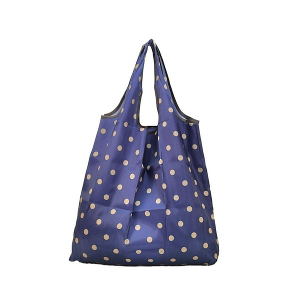 Reusable Shopping Bag 22.05x15.75in Foldable Waterproof Nylon Tote Bag with Hidden Compartment Strong Load Bearing Grocery Bag (F)