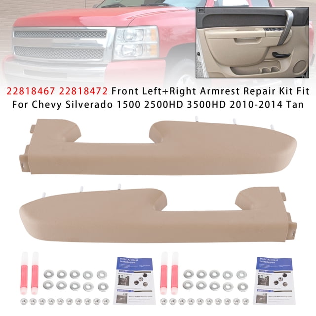 Front Armrest Repair Kit Fit For Chevy Silverado 1500 2500HD 3500HD 10-2014 Tan