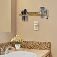 thumbnail image 6 of Kadlawus Under $5 ! Wooden Wall Mount Organizer for Bathroom Storage Comb Hair Dryer Curling Iron Holder No Drill Shelf with Hooks Natural Finish, 6 of 6