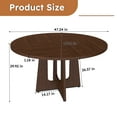 thumbnail image 6 of Noble House 47" Modern Round Dining Table for 4 with Iron Base, Wood Style Farmhouse Kitchen Table, Walnut, 6 of 7