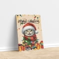 thumbnail image 3 of Merry Christmas Santa American Shorthair Scarf Twinkling Lights Xmas Holiday Vertical Matte Canvas Poster Cat Lover Kitten Owner Gifts Wall Art Home Decor - 00022, 3 of 5