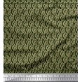 thumbnail image 1 of Soimoi Green Rayon Fabric Square Geometric Decor Fabric Printed Yard 42 Inch Wide, 1 of 3