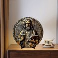 thumbnail image 5 of Zhourta Aluminum Jesus Wall Plaque 7.87Inch Diameter Craft Ornament for Holiday Home Decor and Spiritual Gift Giving, 5 of 6