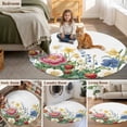 thumbnail image 5 of Round Rugs 5Ft, Spring Flower Botanical Round Area Rug Washable Indoor Throw Carpet, Watercolor Floral Summer Soft Non Slip Circle Rug for Cabinet Bathroom Home Decor Aesthetic, 5 of 8