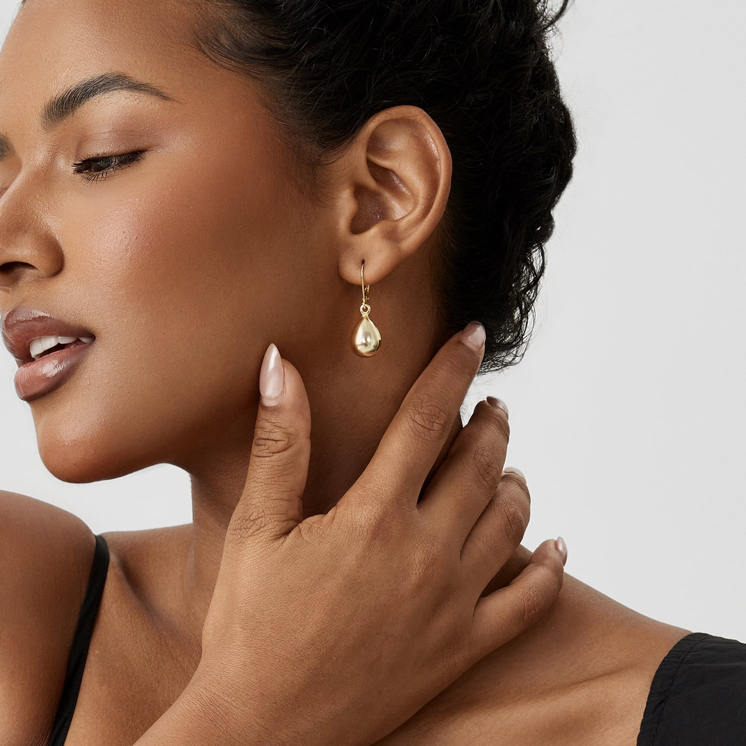 Water Drop Lever Back Earring, Minimalist Studs for Professional & Evening Wear