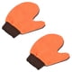 thumbnail image 1 of Guante Manopla de Limpieza de Esponja Chenille de Microfibra Uxcell, Gris Naranja 2 Paquete, 1 of 5
