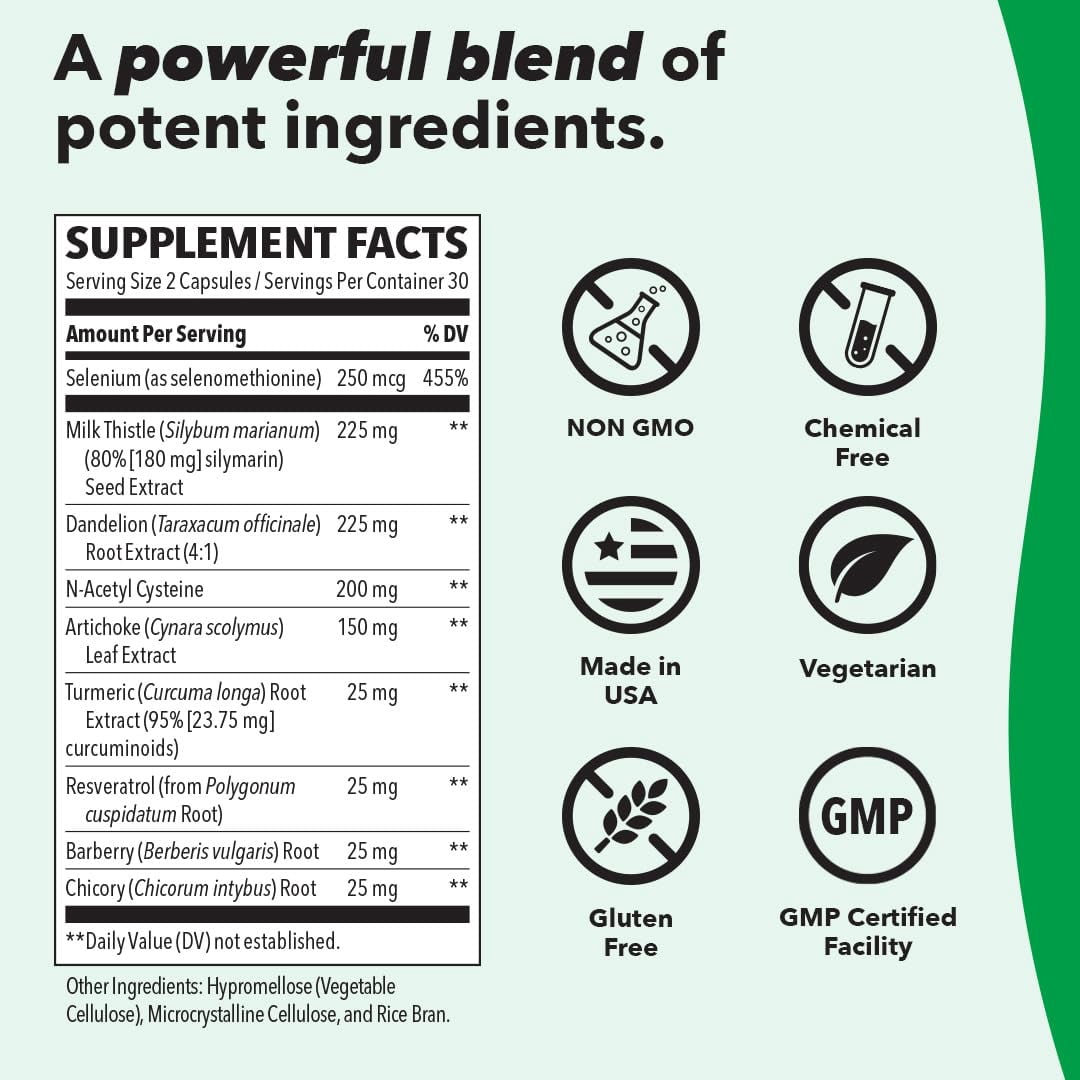 LifeSeasons Puri-T - Liver Cleanse & Detox Support Supplement - Resveratrol, N-Acetyl Cysteine, Milk Thistle, Artichoke & Turmeric - Supports Tissue Regeneration & Healthy Bile Flow - 60 Capsules
