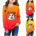 thumbnail image 5 of Odeerbi Kids Boys Girls Halloween Pumpkin Ghost Crewneck Sweatshirts Fall Winter Pullover Sweatshirt 1-12 Years Kids Long Sleeve Halloween Printed T-shirt Top Kids Clothes Orange, 5 of 5