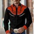 thumbnail image 4 of Camisa de hombre estilo retro occidental con estampado floral 2024, informal, para exteriores, calle, uso diario, primavera y verano, con solapa, manga larga, color negro, tallas S a 5XL, tejido elást, 4 of 4